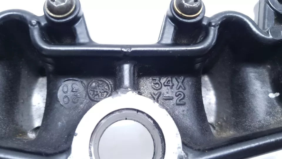 Té de fourche supérieur Yamaha DT125LC 1987 n°16 Réf : 34X-23435-00-98