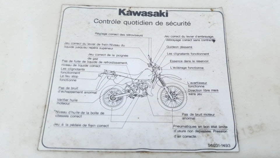Carénage latéral gauche Kawasaki KMX 125 1988 Réf : 3600254776F