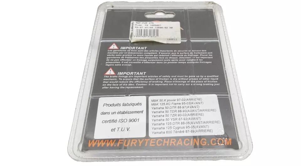 Plaquette de frein pour Yamaha DT125R 1992