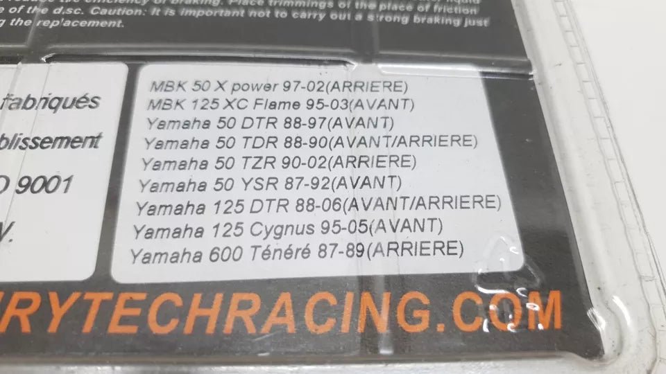 Plaquette de frein pour Yamaha DT125R 1992