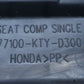 Selle conducteur Honda CBR 125 2007 Réf : 77100-KTY-D30