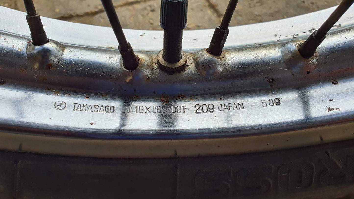 Roue arrière Yamaha DT125LC 1987 n°8 Réf : 94418-18171-00 Rear wheel